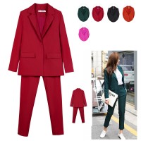 Women Business Interview Suit Set Uniform Smil Blazer Pencil Pant Office Lady suit