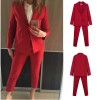 Women Business Interview Suit Set Uniform Smil Blazer Pencil Pant Office Lady suit