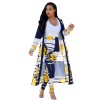 Women Print Long Sleeve Cardigan Pants Long Cardigan Pants 2 Piece Set Suits