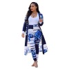 Women Print Long Sleeve Cardigan Pants Long Cardigan Pants 2 Piece Set Suits