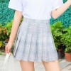 Plaid Women Skirt High Waist Stitching Pleated Skirts Cute Girls Mini Skirt