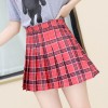 Plaid Women Skirt High Waist Stitching Pleated Skirts Cute Girls Mini Skirt