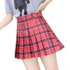 Plaid Women Skirt High Waist Stitching Pleated Skirts Cute Girls Mini Skirt