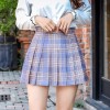 Women Skirts New Korean High Waist Plaid Mini Skirt School Girls Cute Pleated Skirt 