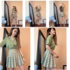 Women Pleat Skirt Preppy Style Plaid Skirts Mini Cute Uniforms Jupe Kawaii Skirt Saia Faldas