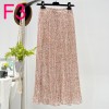 Womens New Vintage Print Chiffon Pleated Skirt Elastic High Waist Skirt Women Clothes 