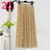 Womens New Vintage Print Chiffon Pleated Skirt Elastic High Waist Skirt Women Clothes 