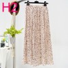 Womens New Vintage Print Chiffon Pleated Skirt Elastic High Waist Skirt Women Clothes 