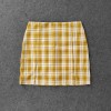 Summer Plaid Pencil Skirts Womens High Waist Mini Skirts Lining Shorts 