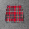 Summer Plaid Pencil Skirts Womens High Waist Mini Skirts Lining Shorts 