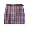 Summer Plaid Pencil Skirts Womens High Waist Mini Skirts Lining Shorts 