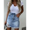 Woman Trendy Retro Washed Irregular Denim Skirt High Waist Denim Skirts Elastic Bodycon jeans