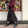 Long Tulle Midi Skirts Womens  Elastic High Waist Mesh Tutu Pleated Skirts Long Skirt 