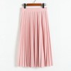 New Women's High Waist Pleated Solid Color Half Length Elastic Skirt 