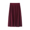 New Women's High Waist Pleated Solid Color Half Length Elastic Skirt 