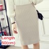 Women Office Skirt Warm Knitted Pencil Skirts  High Waist Elegant Long Skirt