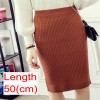 Women Office Skirt Warm Knitted Pencil Skirts  High Waist Elegant Long Skirt