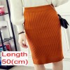 Women Office Skirt Warm Knitted Pencil Skirts  High Waist Elegant Long Skirt