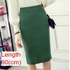 Women Office Skirt Warm Knitted Pencil Skirts  High Waist Elegant Long Skirt