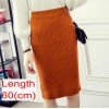 Women Office Skirt Warm Knitted Pencil Skirts  High Waist Elegant Long Skirt