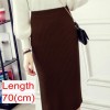 Women Office Skirt Warm Knitted Pencil Skirts  High Waist Elegant Long Skirt