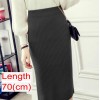 Women Office Skirt Warm Knitted Pencil Skirts  High Waist Elegant Long Skirt