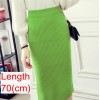 Women Office Skirt Warm Knitted Pencil Skirts  High Waist Elegant Long Skirt