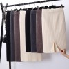 Women Office Skirt Warm Knitted Pencil Skirts  High Waist Elegant Long Skirt