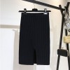 Women Office Skirt Warm Knitted Pencil Skirts  High Waist Elegant Long Skirt