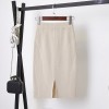 Women Office Skirt Warm Knitted Pencil Skirts  High Waist Elegant Long Skirt