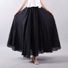 Women Linen Cotton Long Skirts Elastic Waist Pleated Maxi Skirts Beach Boho Vintage Skirts 