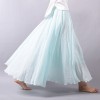 Women Linen Cotton Long Skirts Elastic Waist Pleated Maxi Skirts Beach Boho Vintage Skirts 