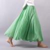 Women Linen Cotton Long Skirts Elastic Waist Pleated Maxi Skirts Beach Boho Vintage Skirts 