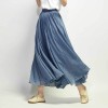 Women Linen Cotton Long Skirts Elastic Waist Pleated Maxi Skirts Beach Boho Vintage Skirts 