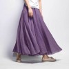 Women Linen Cotton Long Skirts Elastic Waist Pleated Maxi Skirts Beach Boho Vintage Skirts 