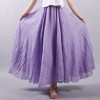 Women Linen Cotton Long Skirts Elastic Waist Pleated Maxi Skirts Beach Boho Vintage Skirts 