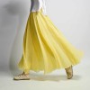 Women Linen Cotton Long Skirts Elastic Waist Pleated Maxi Skirts Beach Boho Vintage Skirts 