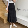 Women Chiffon Skirts Vintage High-Waisted Elastic Patchwork Chic Long Cake A-Line Skirt 