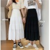 Women Chiffon Skirts Vintage High-Waisted Elastic Patchwork Chic Long Cake A-Line Skirt 