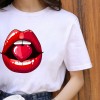 Lips Leopard Graphic T Shirt Tops Base O-neckBlack Tees Kiss Leopard Lip Funny Tshirt