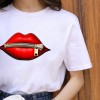 Lips Leopard Graphic T Shirt Tops Base O-neckBlack Tees Kiss Leopard Lip Funny Tshirt