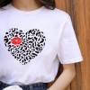 Lips Leopard Graphic T Shirt Tops Base O-neckBlack Tees Kiss Leopard Lip Funny Tshirt