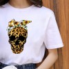 Lips Leopard Graphic T Shirt Tops Base O-neckBlack Tees Kiss Leopard Lip Funny Tshirt