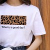 Lips Leopard Graphic T Shirt Tops Base O-neckBlack Tees Kiss Leopard Lip Funny Tshirt