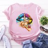 Lips Leopard Graphic T Shirt Tops Base O-neckBlack Tees Kiss Leopard Lip Funny Tshirt