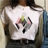 Geometry Printed T Shirt Women Graphic T-shirt Cute Short Sleeve Animal Tshirt 