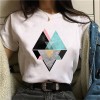 Geometry Printed T Shirt Women Graphic T-shirt Cute Short Sleeve Animal Tshirt 