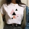 Geometry Printed T Shirt Women Graphic T-shirt Cute Short Sleeve Animal Tshirt 