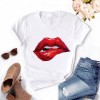 Women Plus Size Tops Graphic Tees Lips Kawaii T-shirt Clothes Girl Mouse T Shirt 