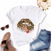 Women Plus Size Tops Graphic Tees Lips Kawaii T-shirt Clothes Girl Mouse T Shirt 